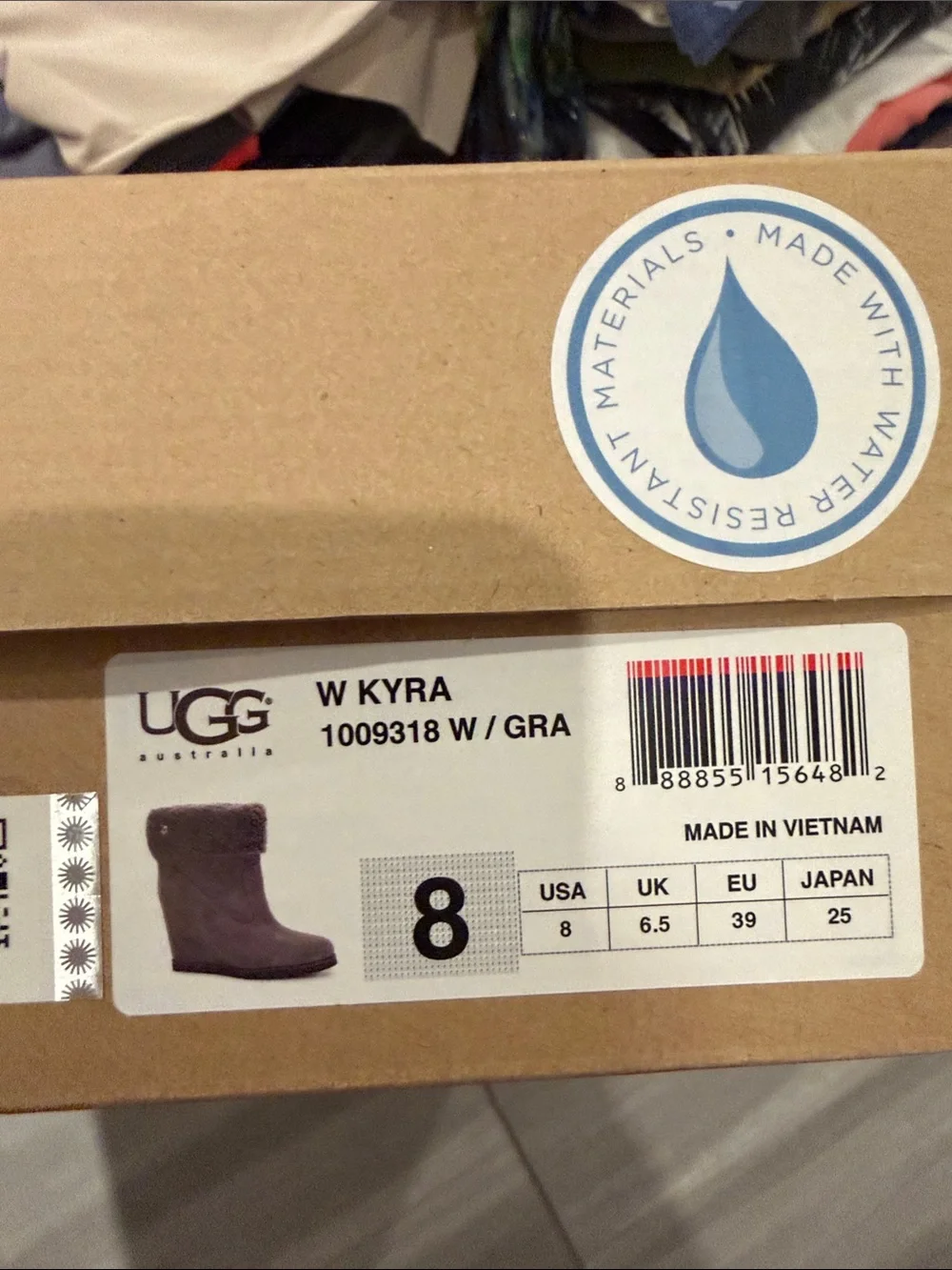 Ugg Women’s Gray Suede Wedge Boot with Shearling Cuff